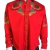 Rockmount 6842-RED Mens Cactus & Cowboy Boots Embroidered Western Shirt Red -Western Cowboy Equipment 6842 RED 1