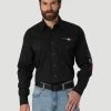 Wrangler 112317124 Mens Mexico Flag Logo Snap Shirt Black -Western Cowboy Equipment 6loicfbn