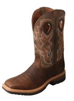 Twisted X MLCA001 Mens Alloy Toe Lite Western Work Boot Taupe - 7
