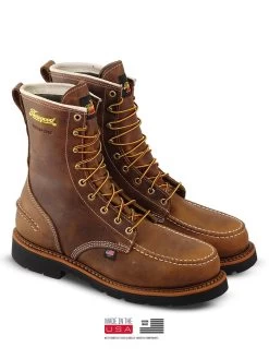 Thorogood 804-3898 Mens 8″ Crazyhorse Waterproof Steel Toe MAXWear90 Moc Toe Boot