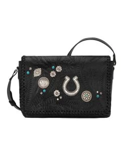 American West Ladies Lariat Love Crossbody Hand Bag 9703514 Black