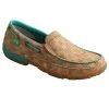 Twisted X WDMS022 Women Slip On Driving Moccasin Tan And Turquoise -Western Cowboy Equipment AnotherSide