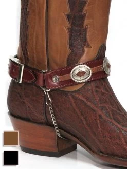 Fashionwest BBR-04 Leather Boot Strap With Conchos