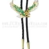 Western Express BT-33 Soaring Eagle Bolo Tie With Turquoise Enamel 1 Western Express BT-33 Soaring Eagle Bolo Tie With Turquoise Enamel -Western Cowboy Equipment BT 33