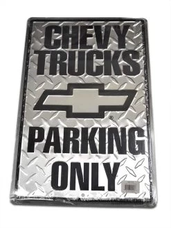 Chevy Trucks Parking Only 12x18 Metal Sign
