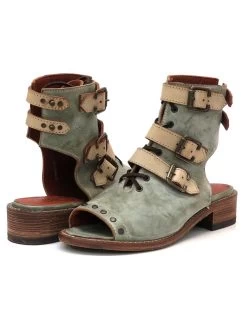 Corral F1189 Ladies Western Moss Lace And Straps Sandal Distressed Green