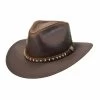 Dallas Hats AUSSIE II Brown Leather Hat Brown -Western Cowboy Equipment Dallas Hats AUSSIE II leather 1