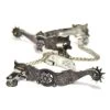 E. Garcia Authentic Floral Inlay W/ Chain Boot Spurs SP2321 -Western Cowboy Equipment E Garcia SP2321 1