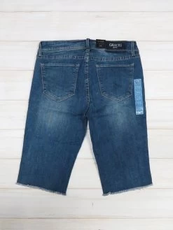 Grace In LA EM9328 Womens Easy Fit Cut-Off Bermuda Denim Short