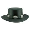 American Hat Makers SILVERADO-L-CONCHO Flat Brim Pork Pie Hat Black -Western Cowboy Equipment Head n Home hats Silverado big concho 1