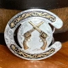 Montana Silversmiths 61375-878 Crossed Pistols Buckle Silver -Western Cowboy Equipment IMG 0914