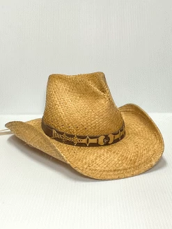 Shady Brady HARDY 1DW51 Snake Skin Band Straw Hat Natural