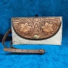 Western Fashion SVK-961 Oil Calf Hand Tooled Hair On Handbag Tan -Western Cowboy Equipment IMG 5212