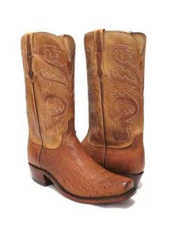 Front Page 22 Lucchese N1160.74 Mens Nathan Smooth Ostrich Cowboy Boots Barnwood