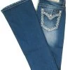 Miss Me M3409B Chloe Embellished Frayed Mid-Rise Bootcut Jean -Western Cowboy Equipment Miss Me Jeans M3409B