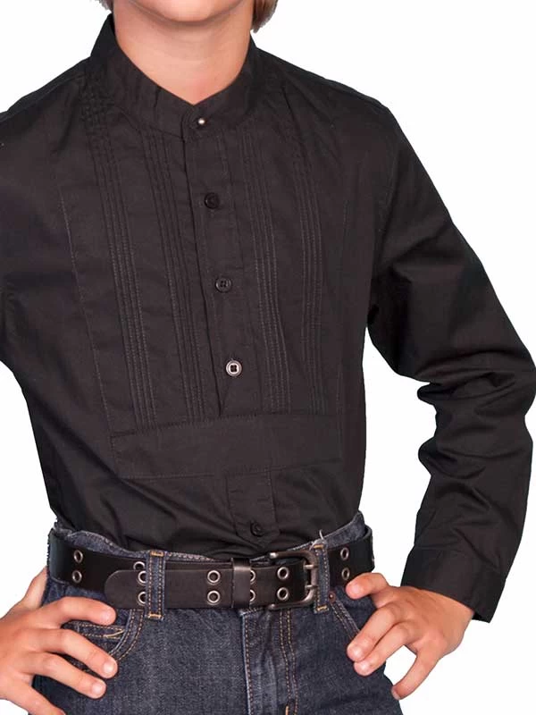 Scully RW032K Rangewear Boys Long Sleeve Tuxedo Front Shirt Black 4 Scully RW032K Rangewear Boys Long Sleeve Tuxedo Front Shirt Black - Image 2