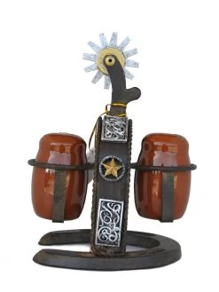 Cast Iron Spur Salt And Pepper Shaker Set SP1094