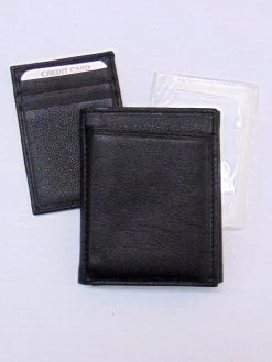 Western Express WE-MIN-2304-BLK Men's Genuine Leather Tri-Fold Wallet Black