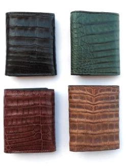 Skin Shop 2206 Mens Genuine Caiman Tri-Fold Wallet Multi