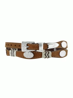 Justin 05149 Buckaroo Hatband With Silver Conchos Brown