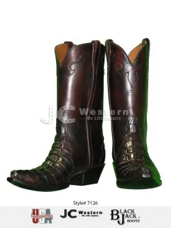 Front Page 32 Black Jack 7126 Mens Alligator Tail Western Boots Black Cherry -19