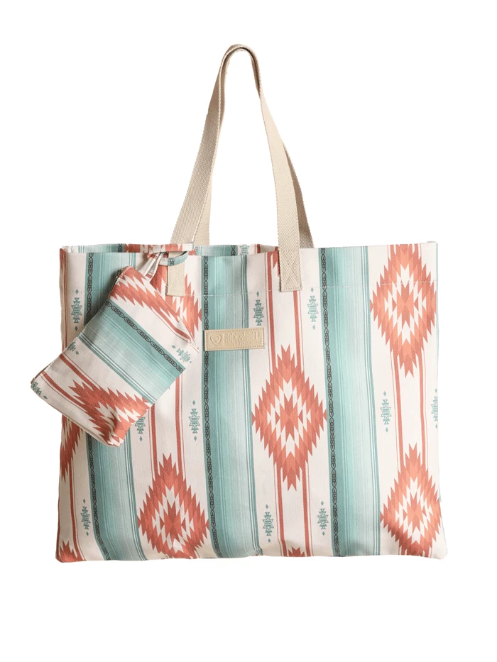 Rock & Roll Denim RRUX43R1FT Womens PrintedBag Pleather Handle Turquoise 4 Rock & Roll Denim RRUX43R1FT Womens PrintedBag Pleather Handle Turquoise - Image 2