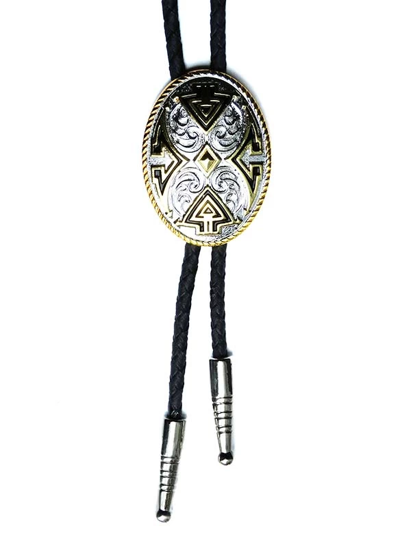 Aztec Oval Concho Bolo Tie 22732 5 Aztec Oval Concho Bolo Tie 22732 - Image 3