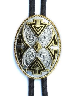Aztec Oval Concho Bolo Tie 22732