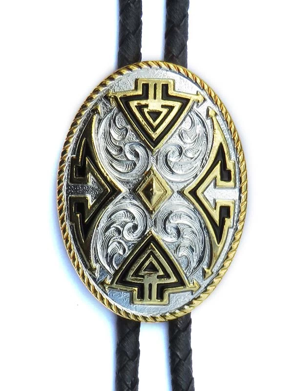 Aztec Oval Concho Bolo Tie 22732 3 Aztec Oval Concho Bolo Tie 22732