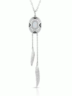 Montana Silversmiths NC5305 Womens Divine Touch Opal Necklace Silver
