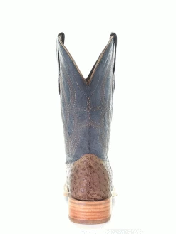 Corral A4052 Mens Ostrich Embroidery Square Toe Western Boot Navy And Orix -Western Cowboy Equipment jr83lnyn