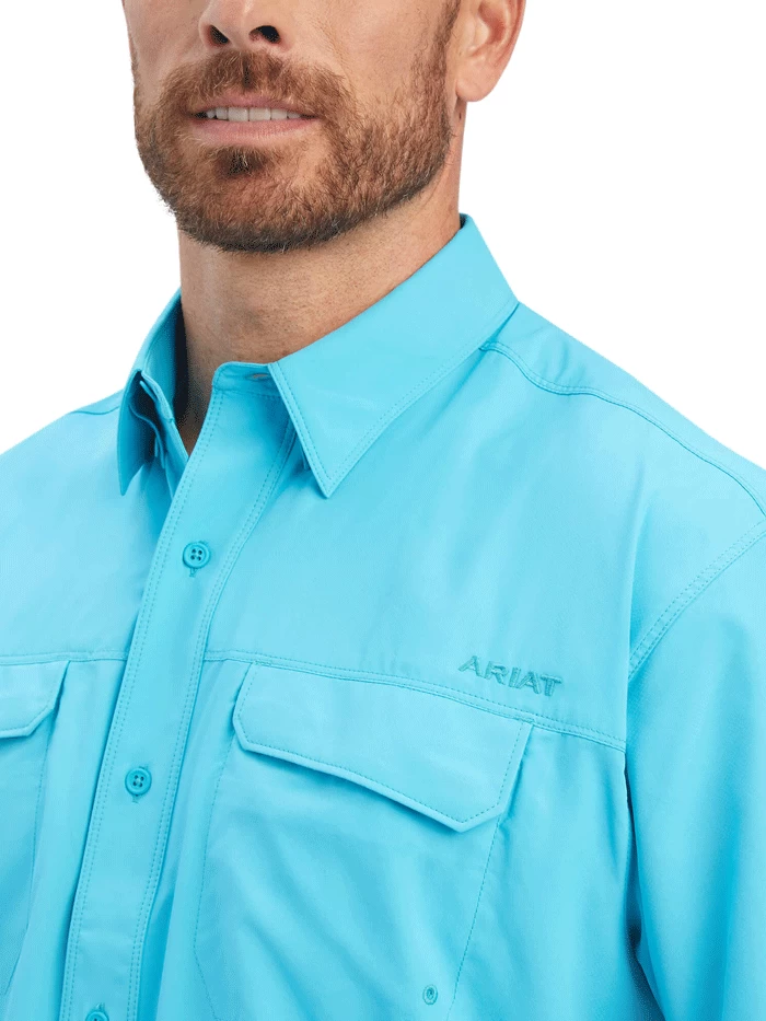 Ariat 10041122 Mens VentTEK Outbound Classic Fit Shirt Scuba Blue - D - 5 Ariat 10041122 Mens VentTEK Outbound Classic Fit Shirt Scuba Blue - D - - Image 3