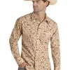 Rock & Roll Denim RRMSOSR0QA Mens Long Sleeve Paisley Vintage Snap Shirt Brown 1 Rock & Roll Denim RRMSOSR0QA Mens Long Sleeve Paisley Vintage Snap Shirt Brown -Western Cowboy Equipment kndxjb3y
