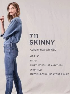 Levis Levi's 195580075 Womens 711 Skinny Ankle Jeans Maui Indigo -Western Cowboy Equipment levis 195580075 5