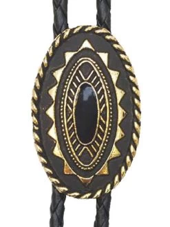 Western Express BT-4910-G Oblong Bolo Tie Gold
