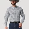 Wrangler 112318943 George Strait Collection Long Sleeve Shirt Mirror Blue